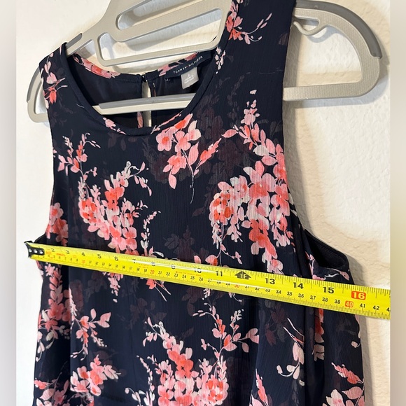Tommy Hilfiger Size 6 Navy/Pink Chiffon Dress - Picture 8 of 9